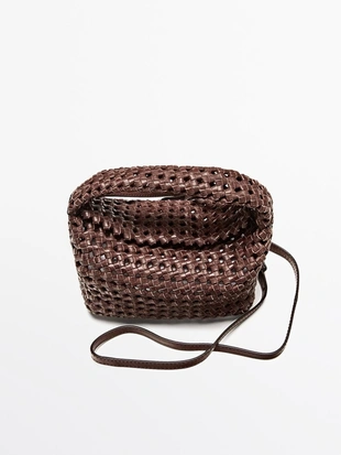 Плетеная мини-сумка из кожи- Заказать в России