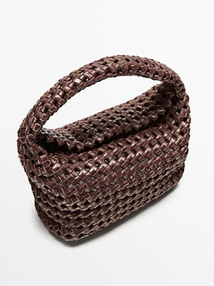 Плетеная мини-сумка из кожи- Заказать в России