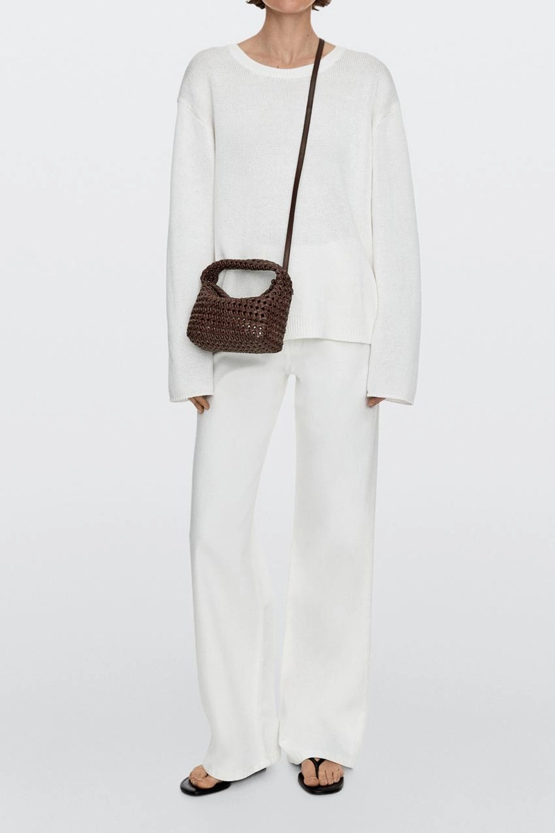 Плетеная мини-сумка из кожи