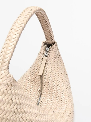 Сумка полумесяц из плетеной кожи- Заказать в России