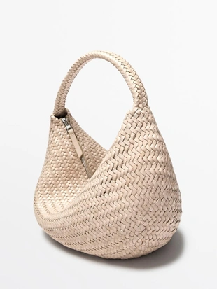 Сумка полумесяц из плетеной кожи- Заказать в России