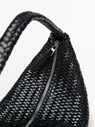 Сумка полумесяц из плетеной кожи- Заказать в России