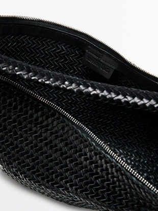 Сумка полумесяц из плетеной кожи- Заказать в России