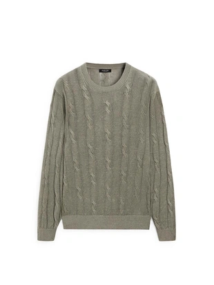 Пуловер с косами из льна- Заказать в России