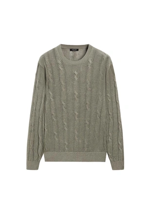 Пуловер с косами из льна- Заказать в России