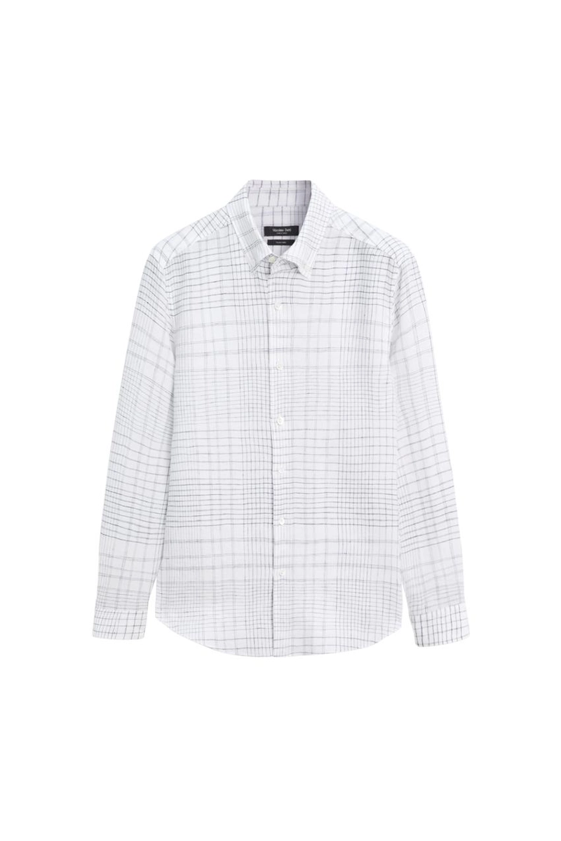 Рубашка из 100% льна с деталями в клетку