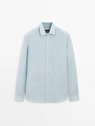 Рубашка из 100% льна- Заказать в России