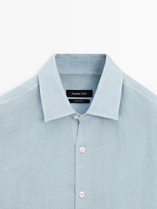 Рубашка из 100% льна- Заказать в России