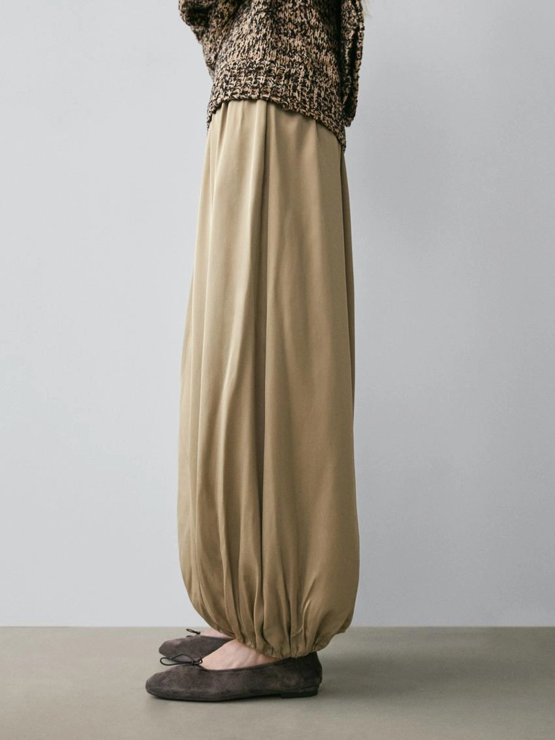 Брюки свободного кроя из атласа