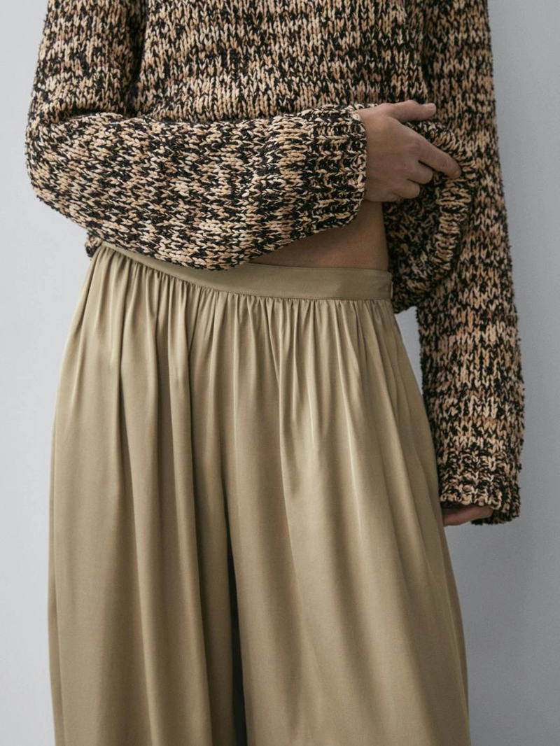 Брюки свободного кроя из атласа