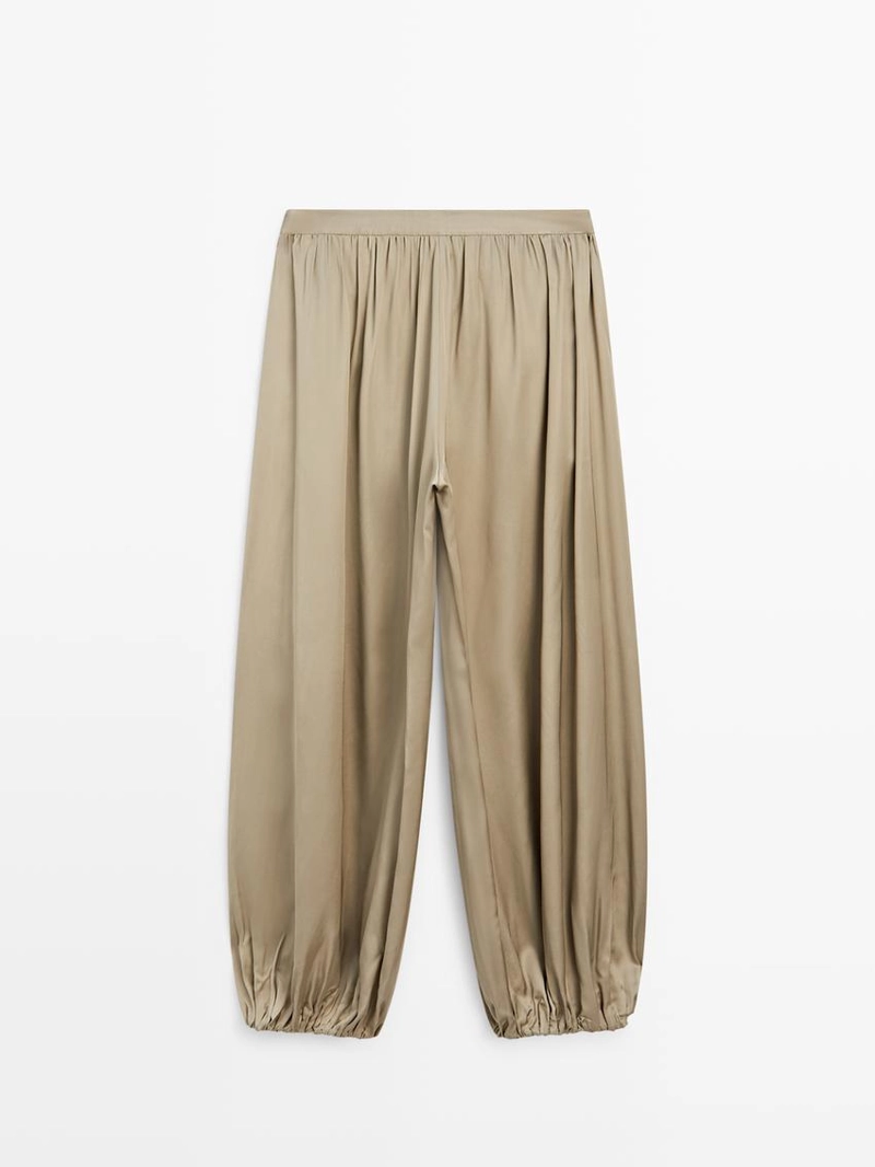 Брюки свободного кроя из атласа