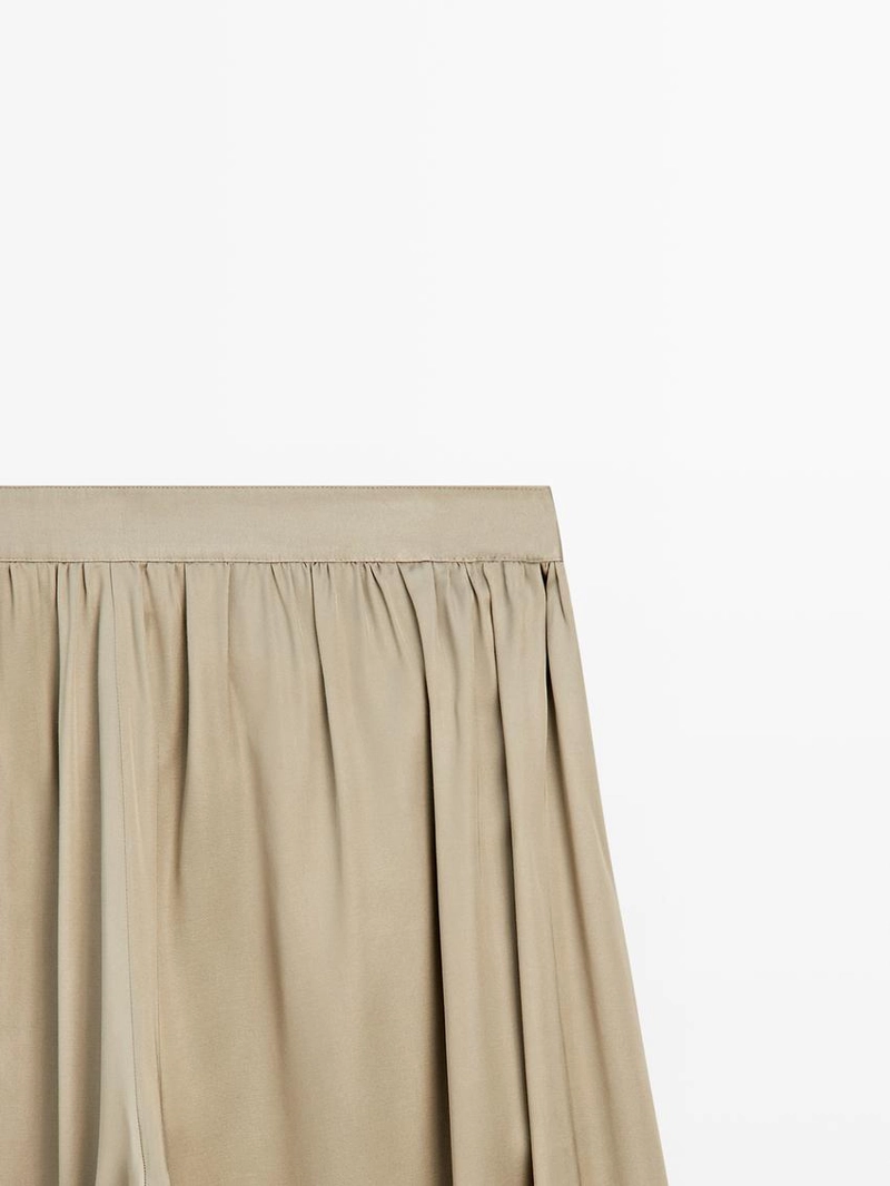 Брюки свободного кроя из атласа