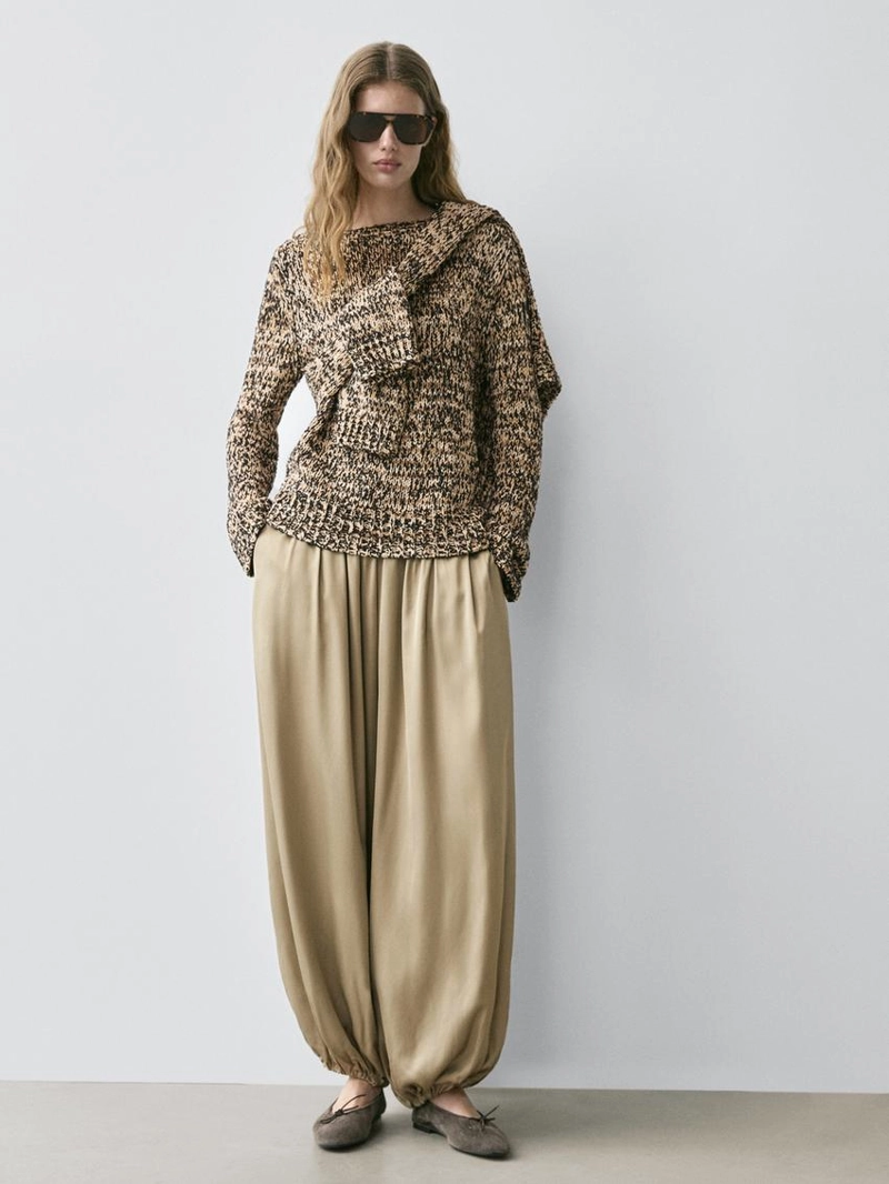 Брюки свободного кроя из атласа