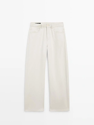 Джинсы с высокой талией с барельефной посадкой- Заказать в России