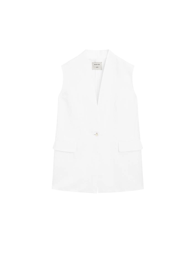 Жилетка, бермуды из текстиля, пальто из хлопковой смеси, миди-юбка годе, миди-платье из кожи. 