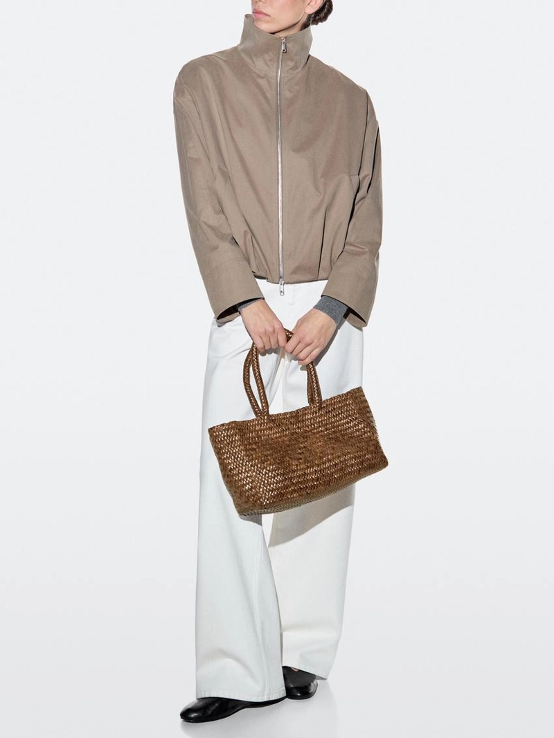 Средняя сумка из плетёной телячьей кожи