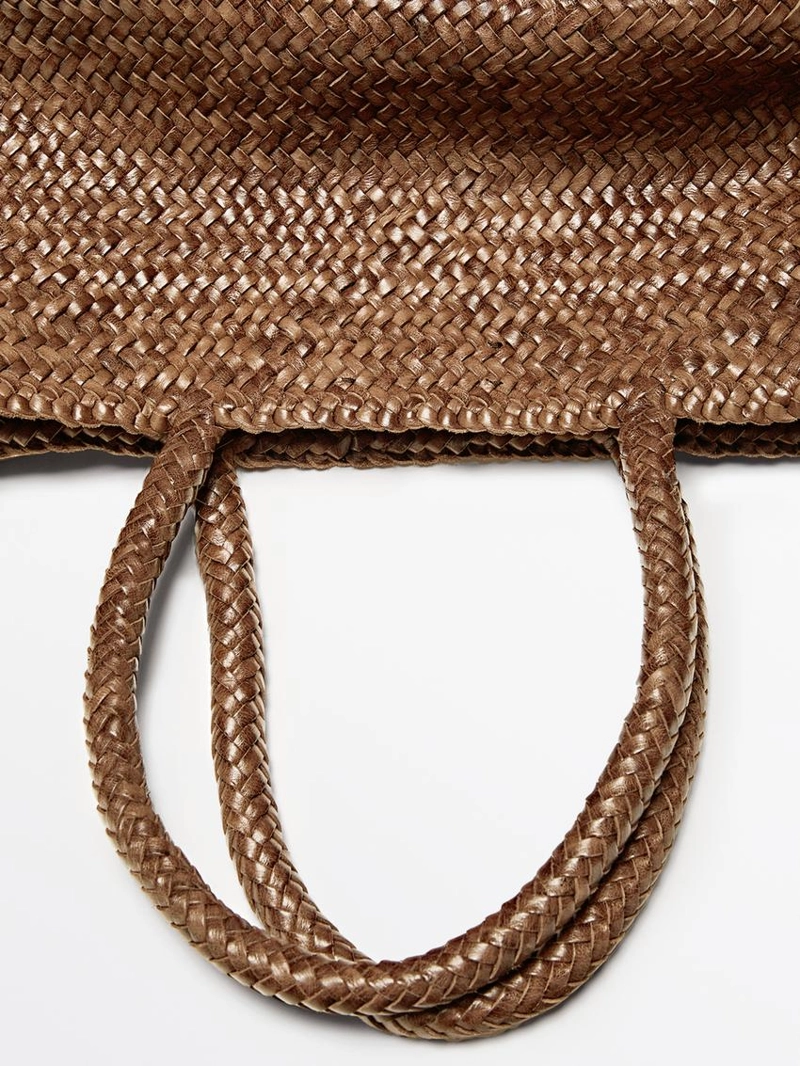 Средняя сумка из плетёной телячьей кожи