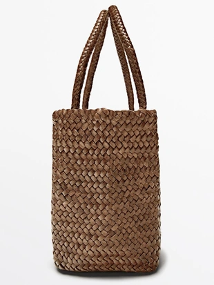 LEATHER | 6918/607/702 - Massimo Dutti Средняя сумка из плетёной телячьей кожи