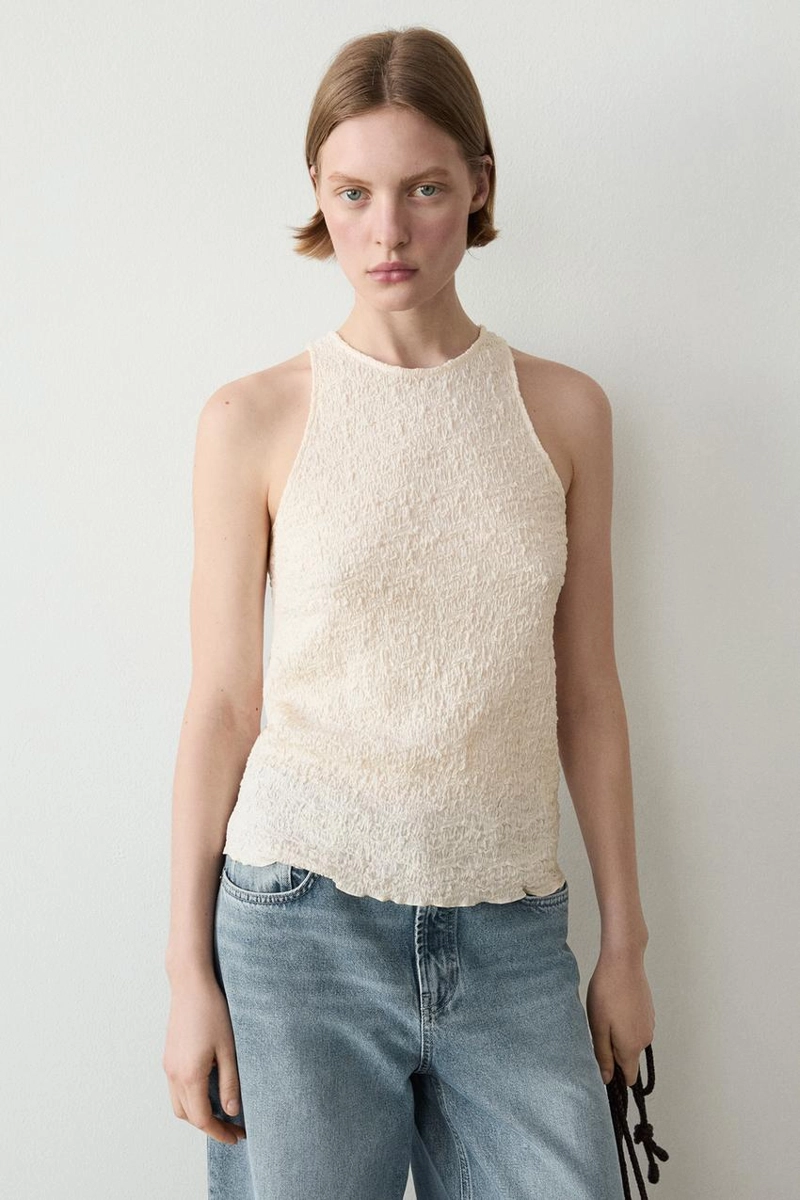 Текстурированный топ с запахом