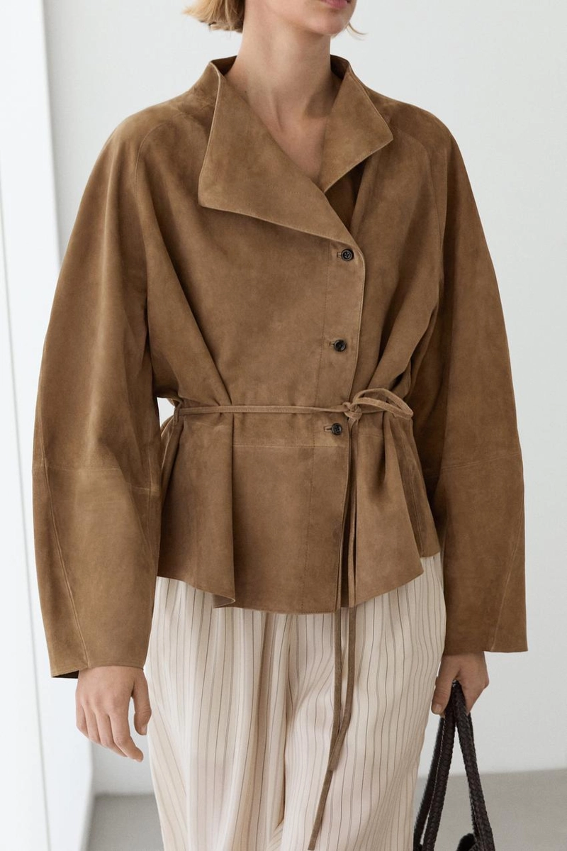 Куртка из замши с поясом