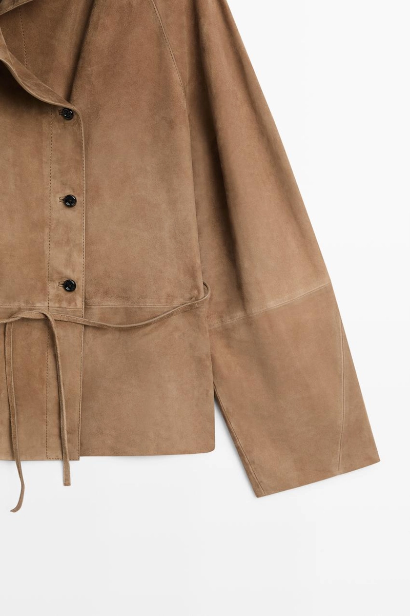 Куртка из замши с поясом