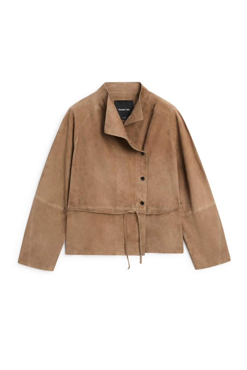 Куртка из замши с поясом