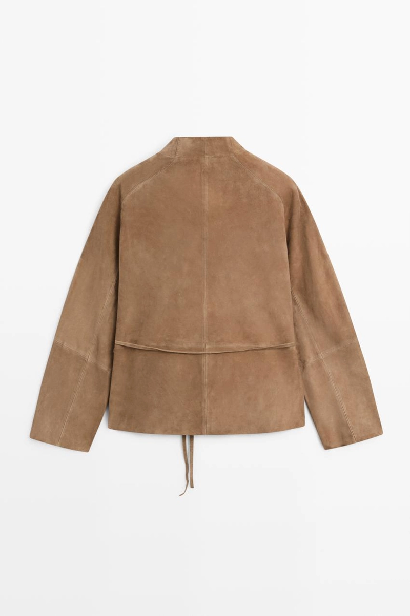 Куртка из замши с поясом