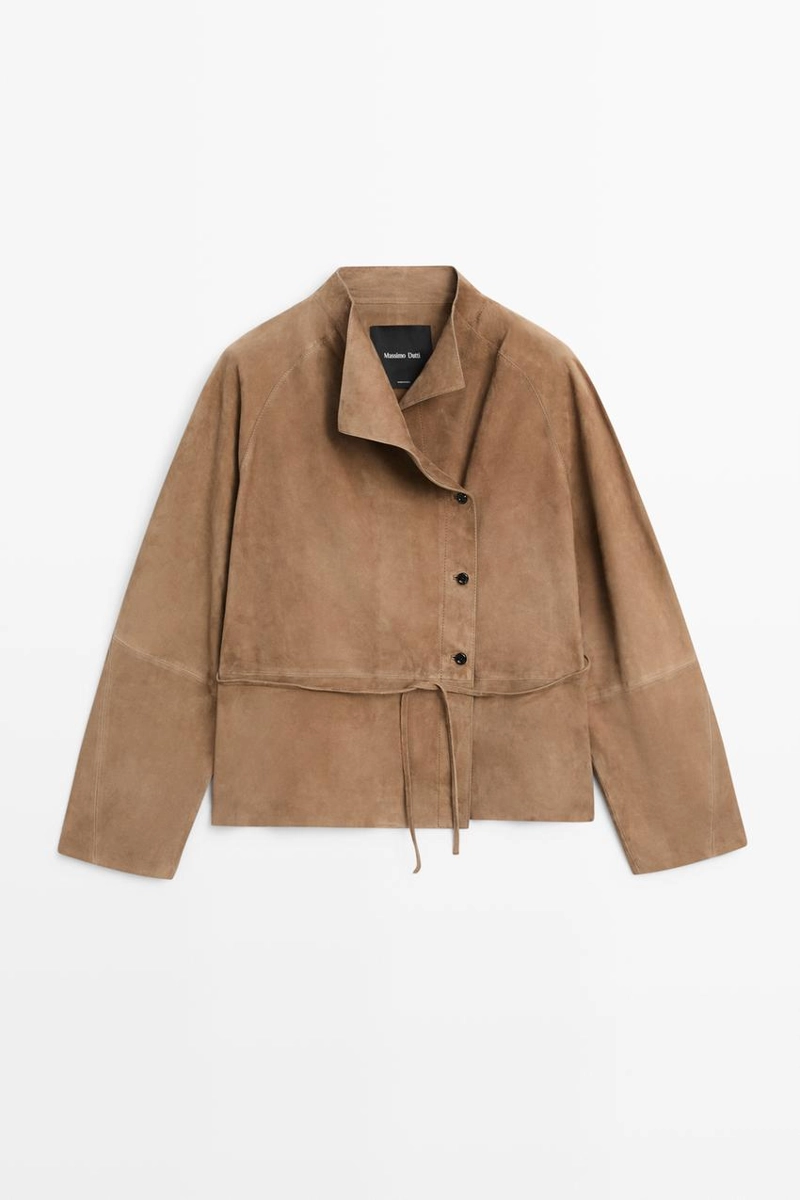 Куртка из замши с поясом