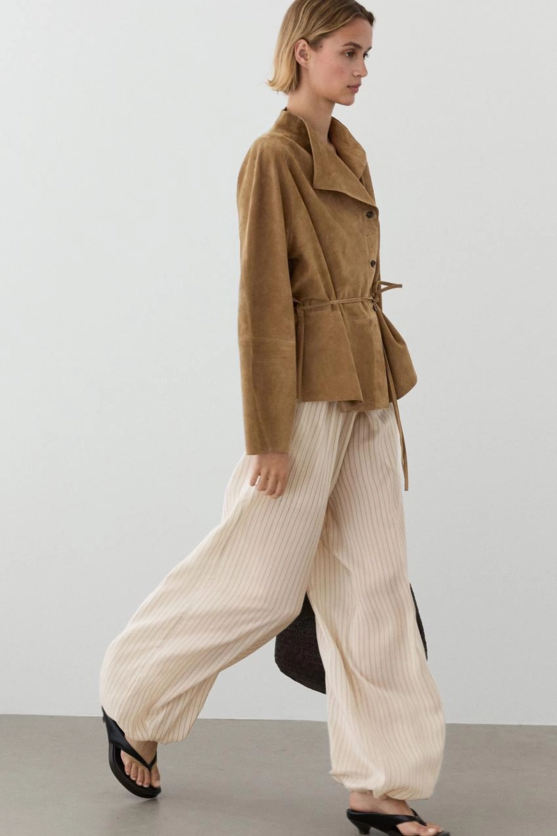 Куртка из замши с поясом