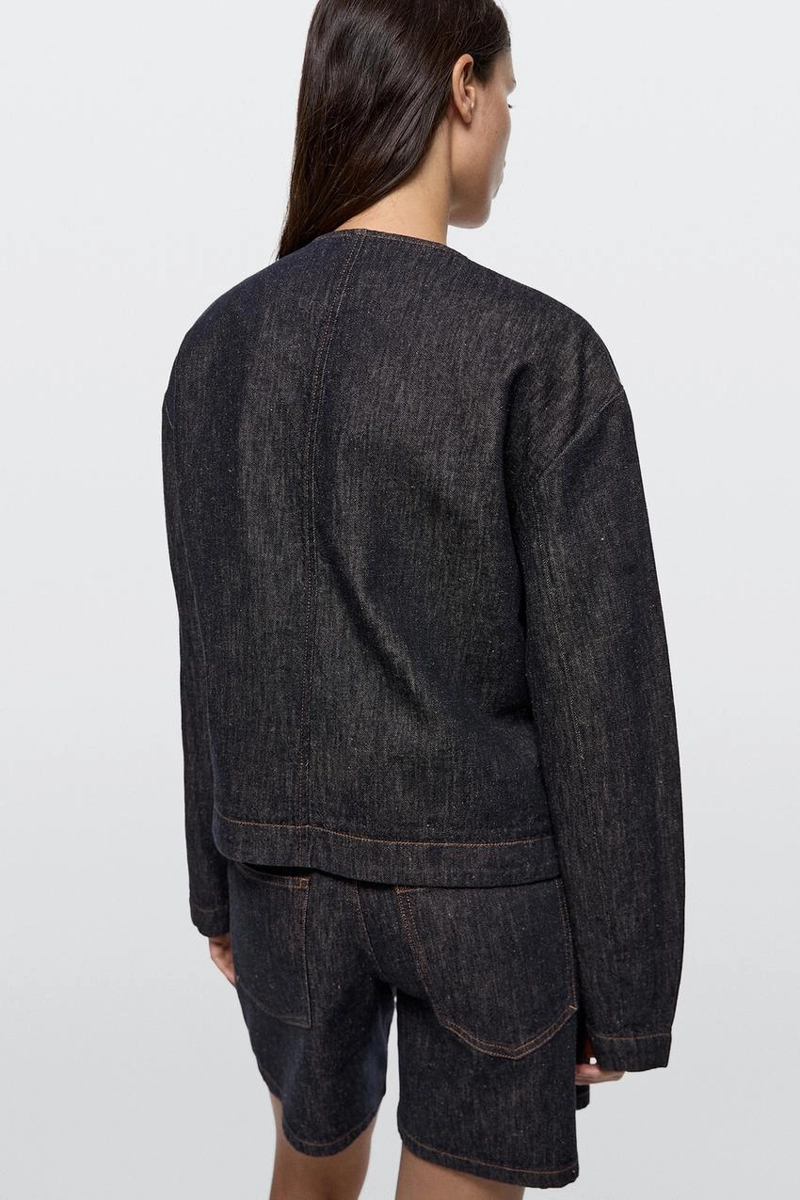 Куртка из хлопкового денима в стиле massimo dutti