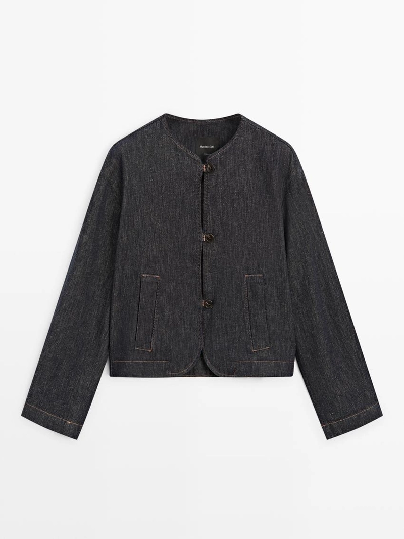 Куртка из хлопкового денима в стиле massimo dutti