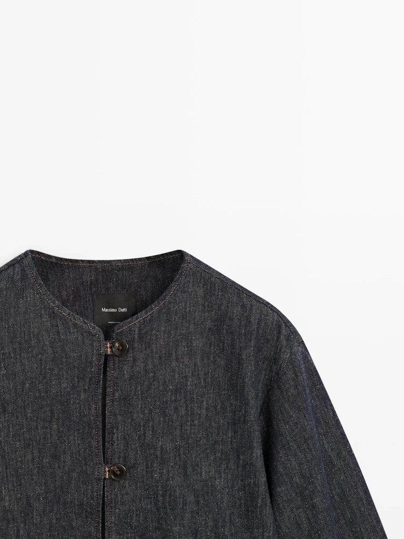 Куртка из хлопкового денима в стиле massimo dutti
