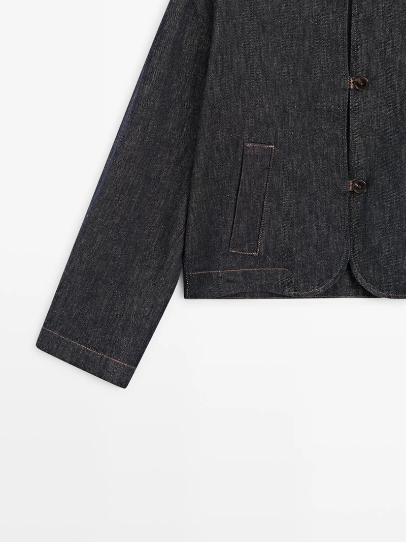 Куртка из хлопкового денима в стиле massimo dutti