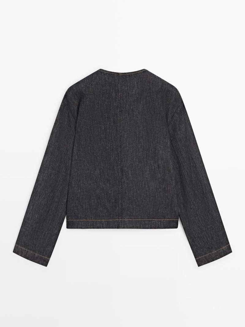 Куртка из хлопкового денима в стиле massimo dutti