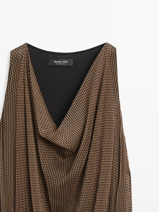 Платье с многослойными оборками и драпировкой- Заказать в России