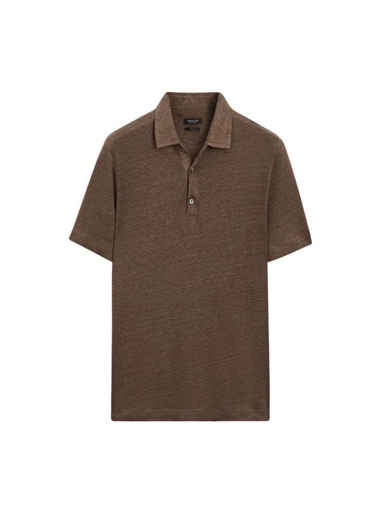 Поло из 100% льна с коротким рукавом
