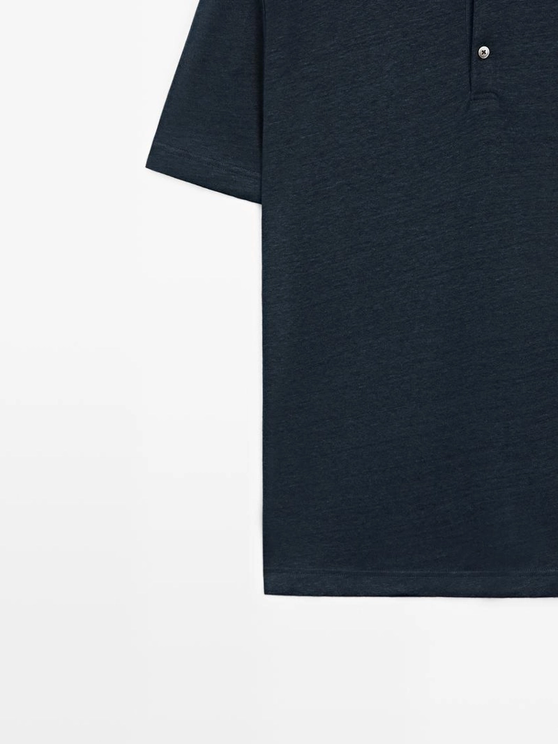 Поло из 100% льна с коротким рукавом