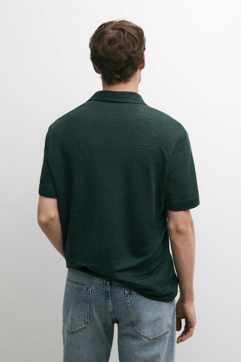Поло из 100% льна с короткими рукавами