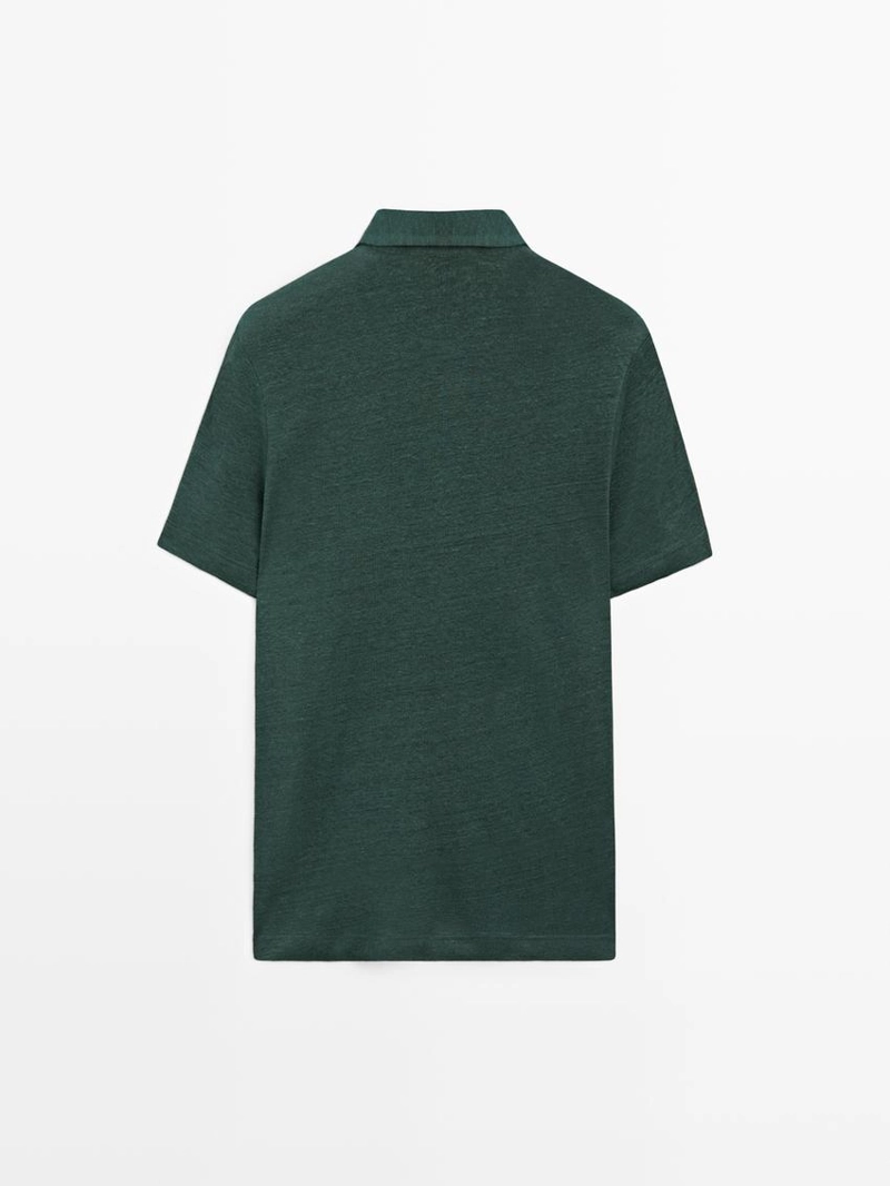 Поло из 100% льна с короткими рукавами