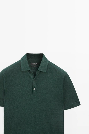 Поло из 100% льна с короткими рукавами- Заказать в России