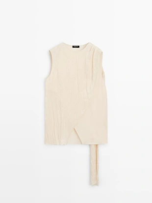 Топ с перекрестными лямками и деталью на плече- Заказать в России