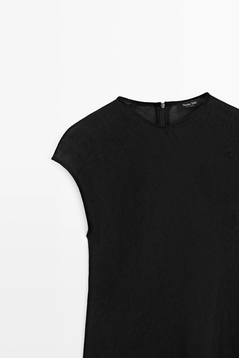 Топ из льна с ассиметричным подолом