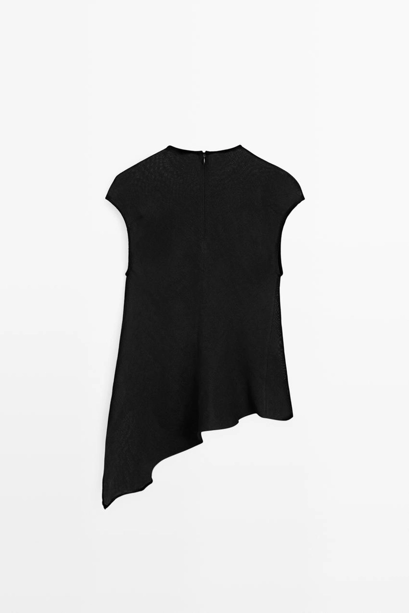 Топ из льна с ассиметричным подолом