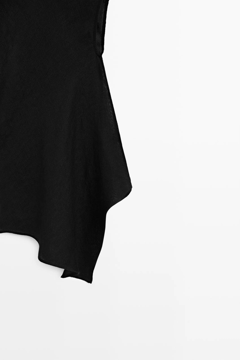 Топ из льна с ассиметричным подолом