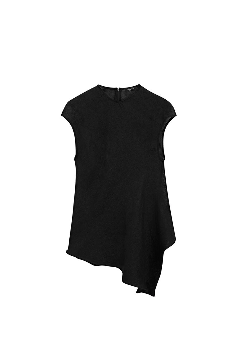 Топ из льна с ассиметричным подолом