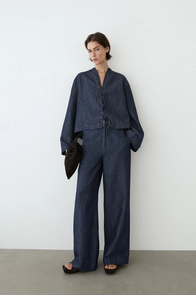 Джинсовые брюки широкого кроя