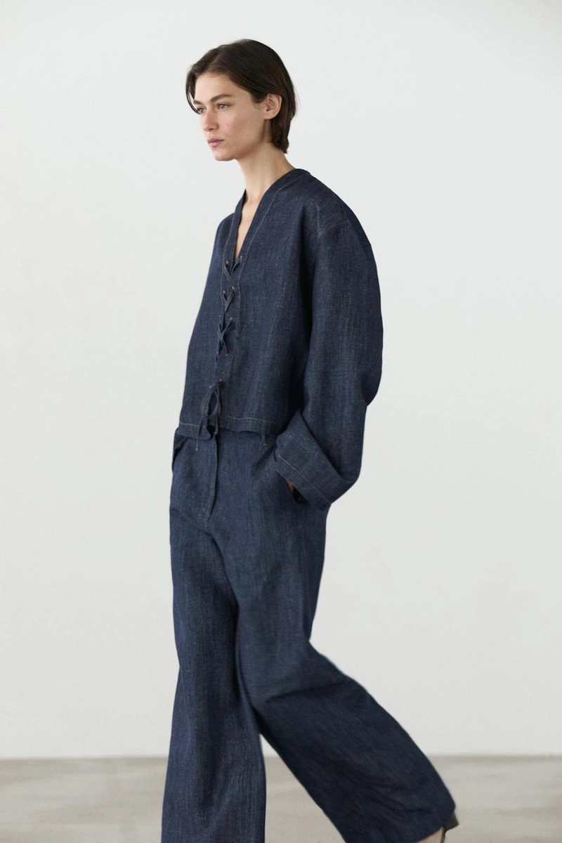 Джинсовые брюки широкого кроя