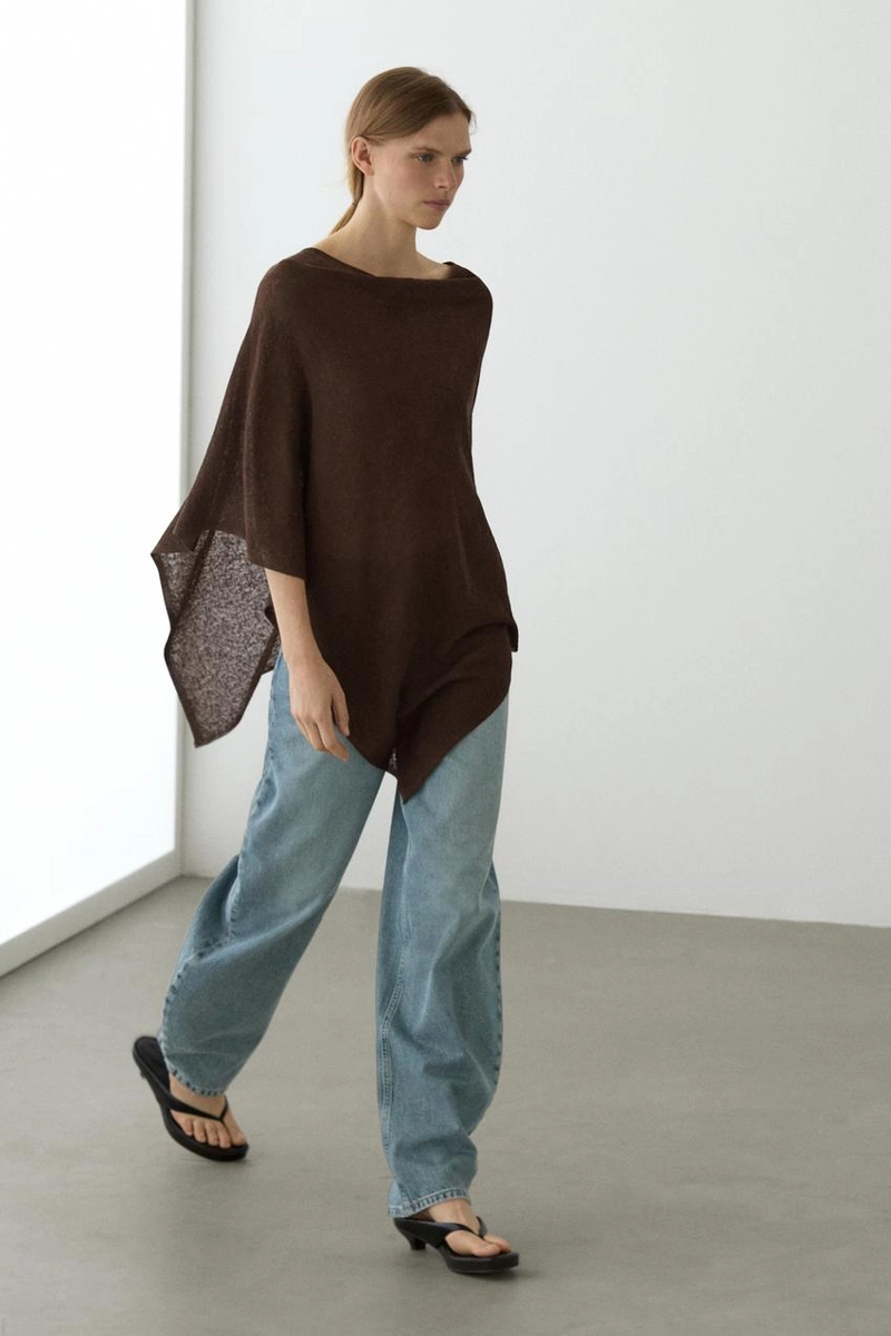 Асимметричная хлопковая накидка