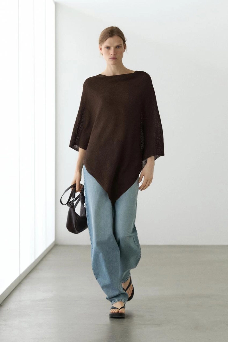 Асимметричная хлопковая накидка