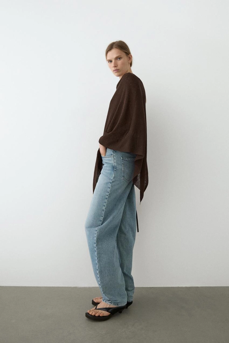 Асимметричная хлопковая накидка